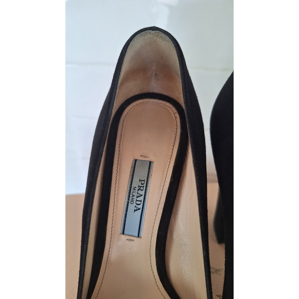 Prada Suede Black Platform Pumps Italy 36.5, 6 US - Picture 5 of 12